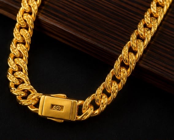 Gold Chain Crub 1g Golg Plated view 3
