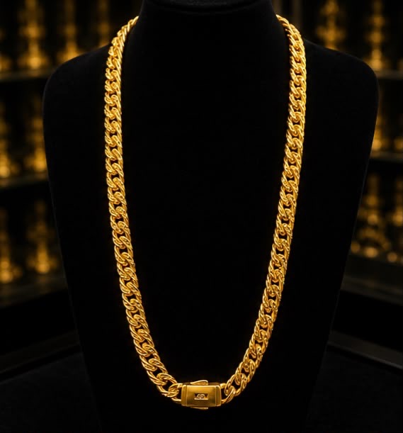 Gold Chain Crub 1g Golg Plated view 2
