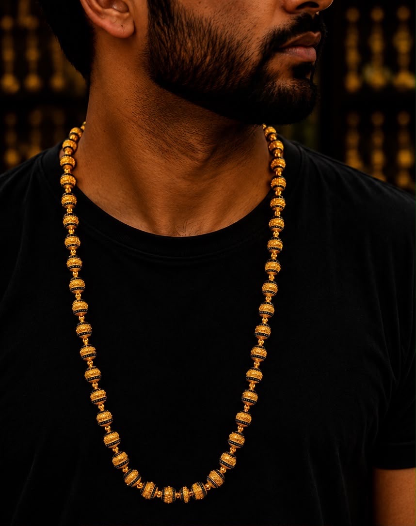Rudraksha Chain Gold Plated view 2