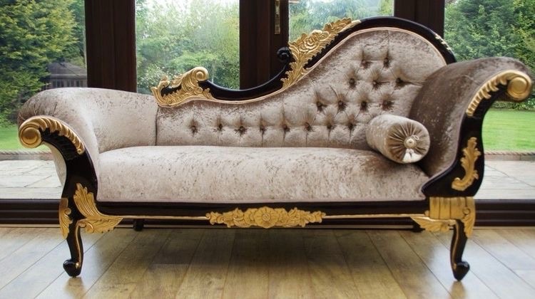 Luxury Gold Carved Couch view 3