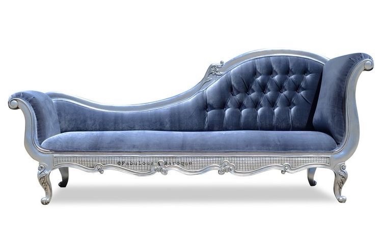 Pink Velvet Chaise Lounge view 3