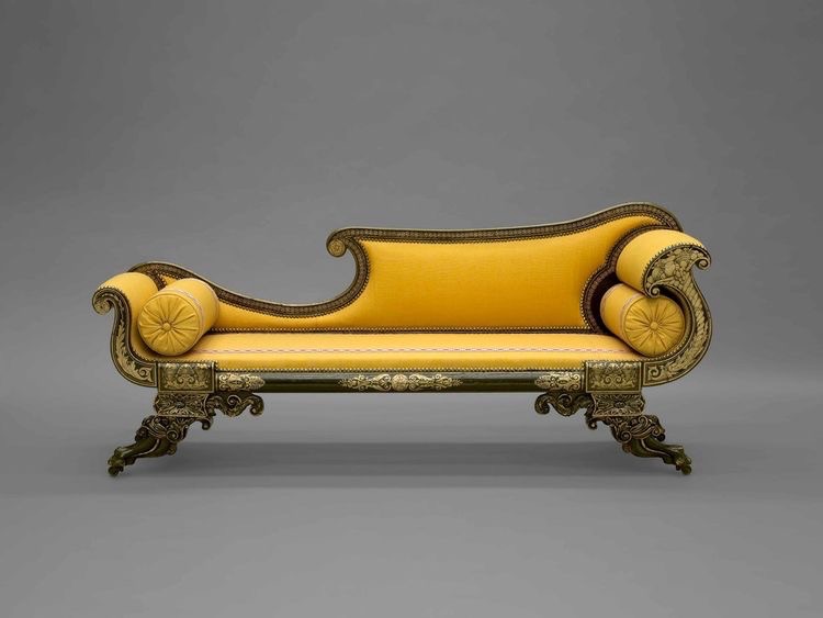 Elegant Yellow Couch view 2