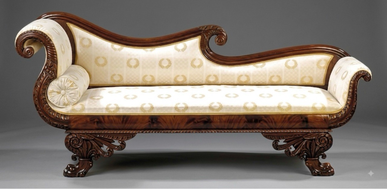 Elegant Wooden Couch view 2