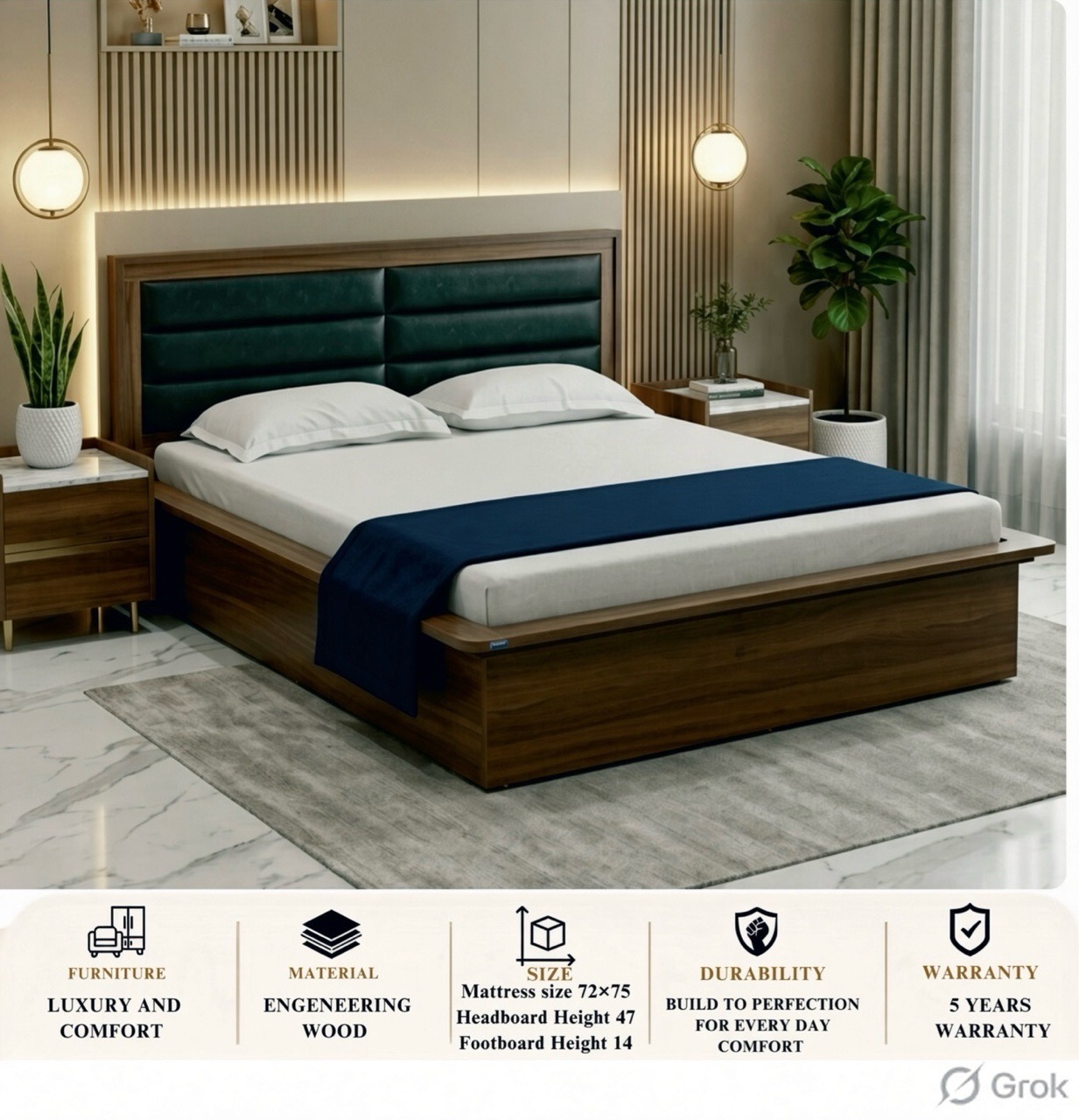 Engineering Wood Bed view 2