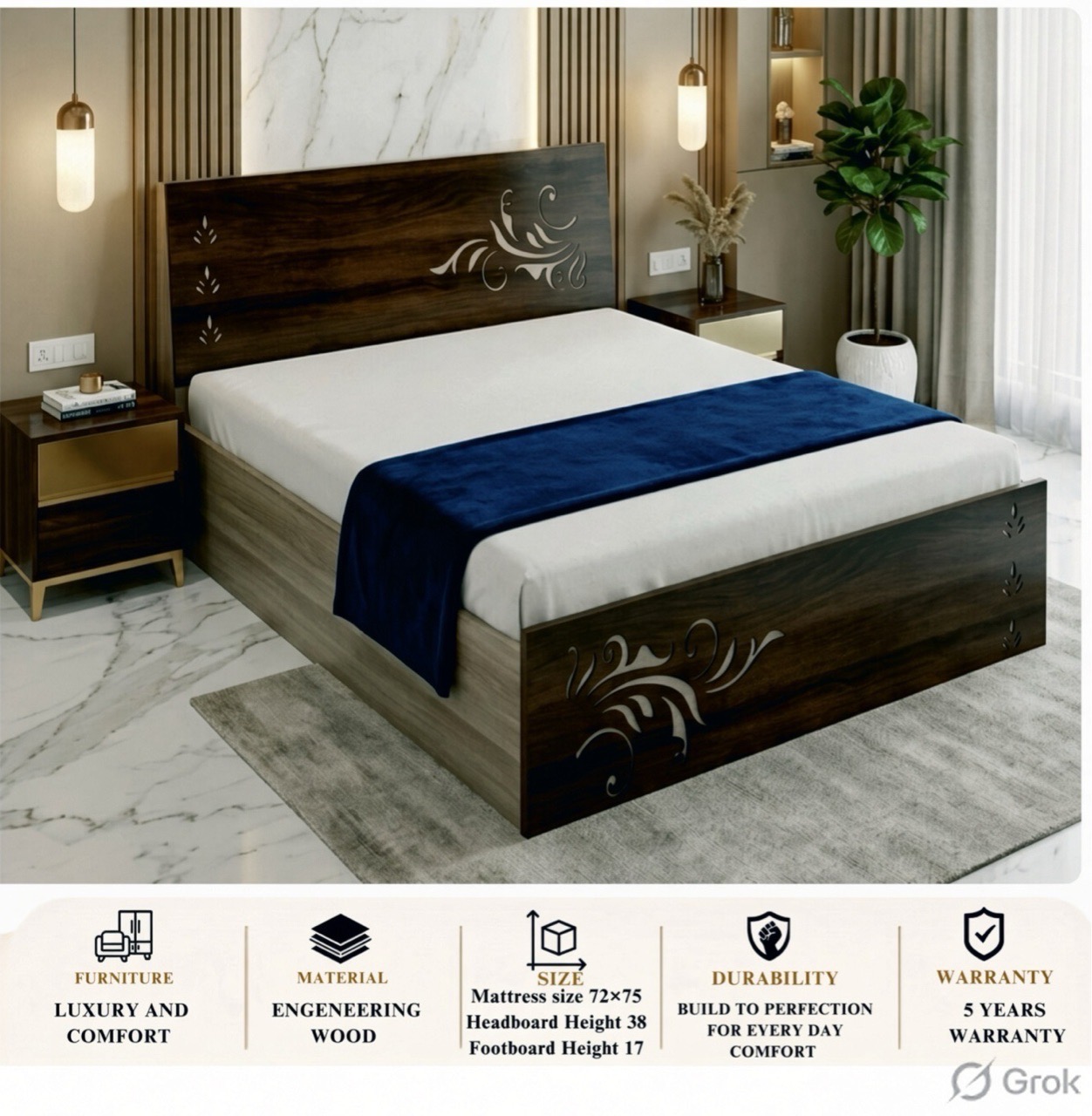 Engineered Wood Bed view 2