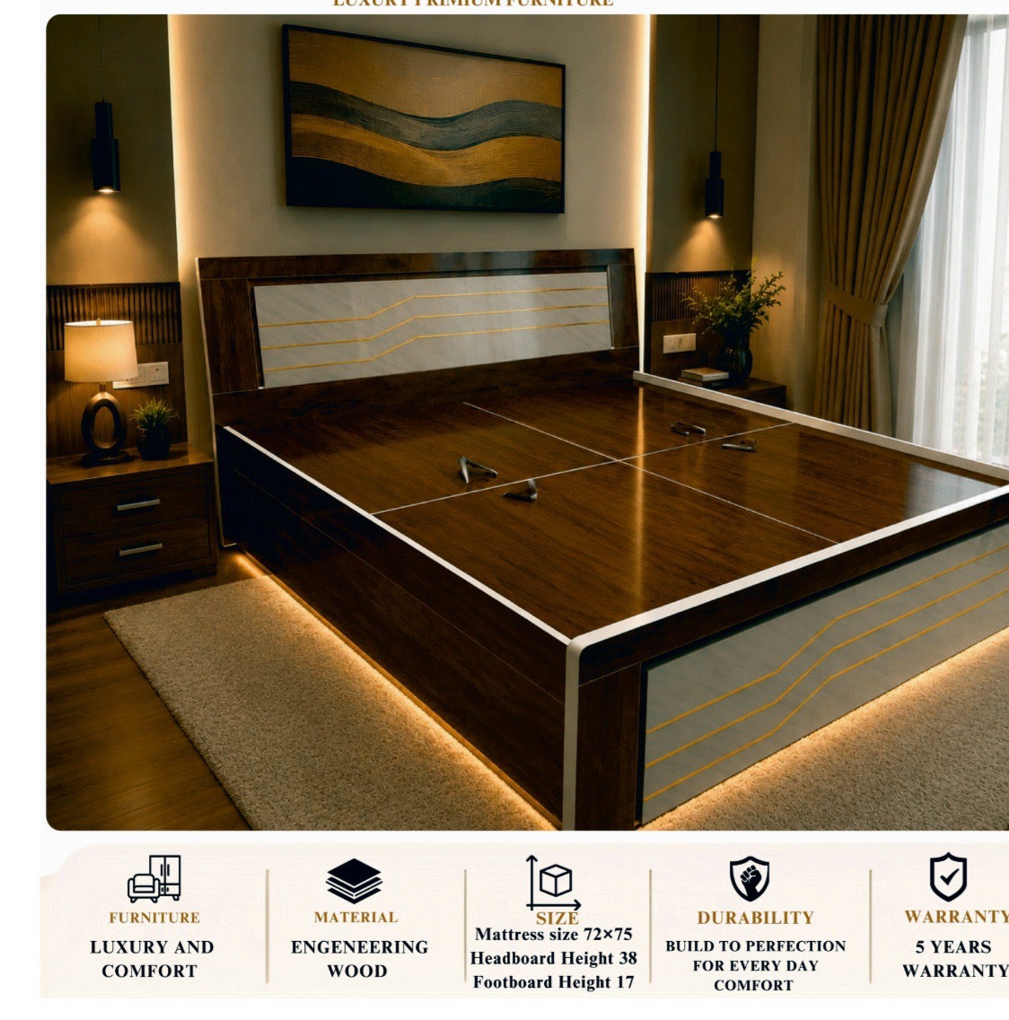 Luxury Engeneering Wood Bed view 2