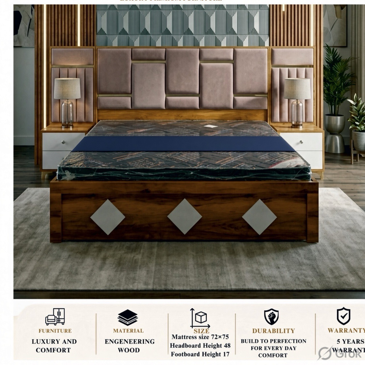 Engineered Wood Bed view 2