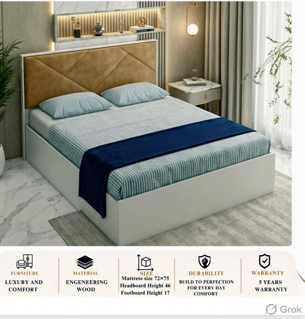 Luxury Engineering Wood Bed view 2
