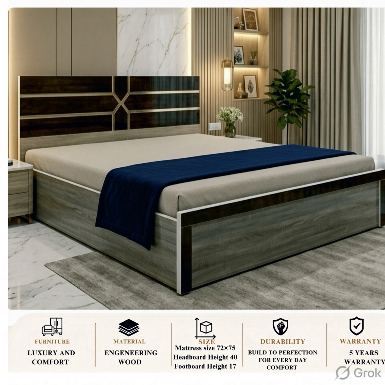Engineered Wood Bed view 2