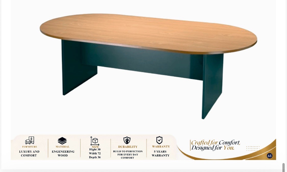 Oval Modern Office Table view 2