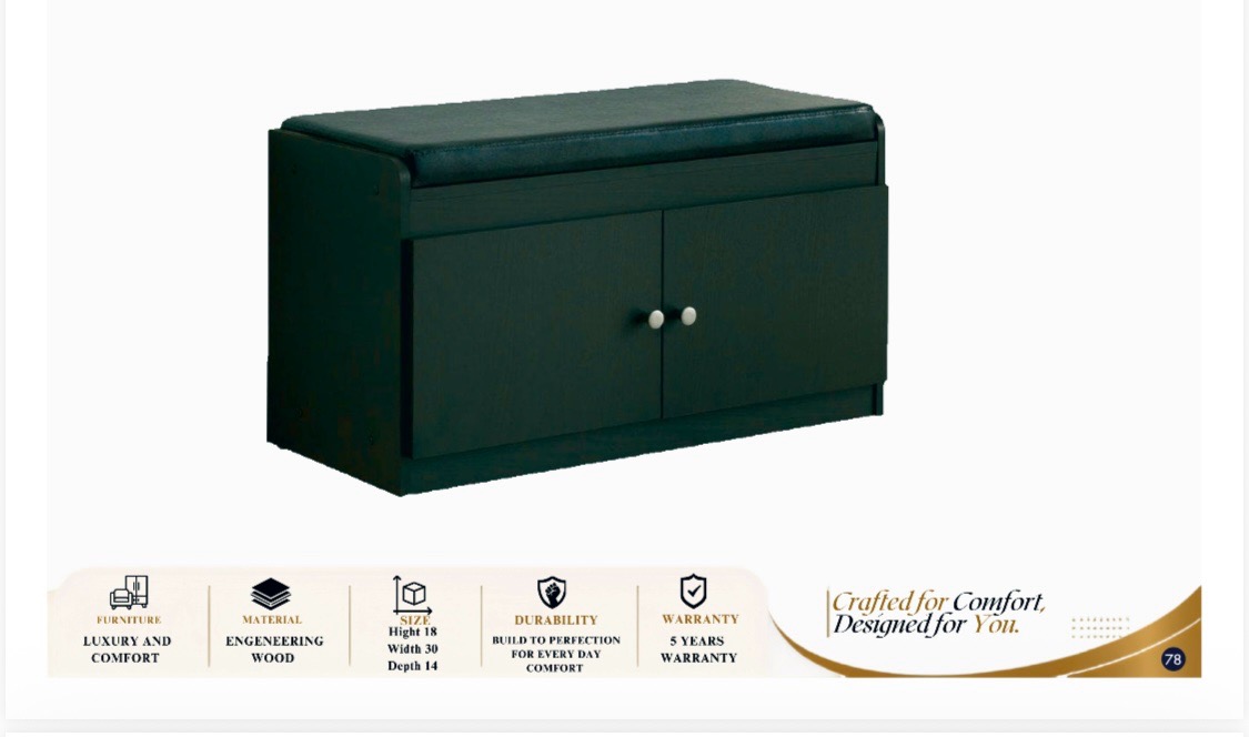 Engineered Wood Storage Bench view 2