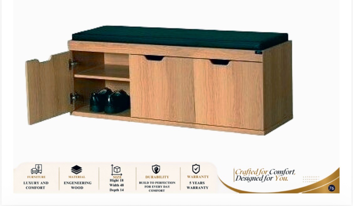 Engineering Wood Storage Bench view 2