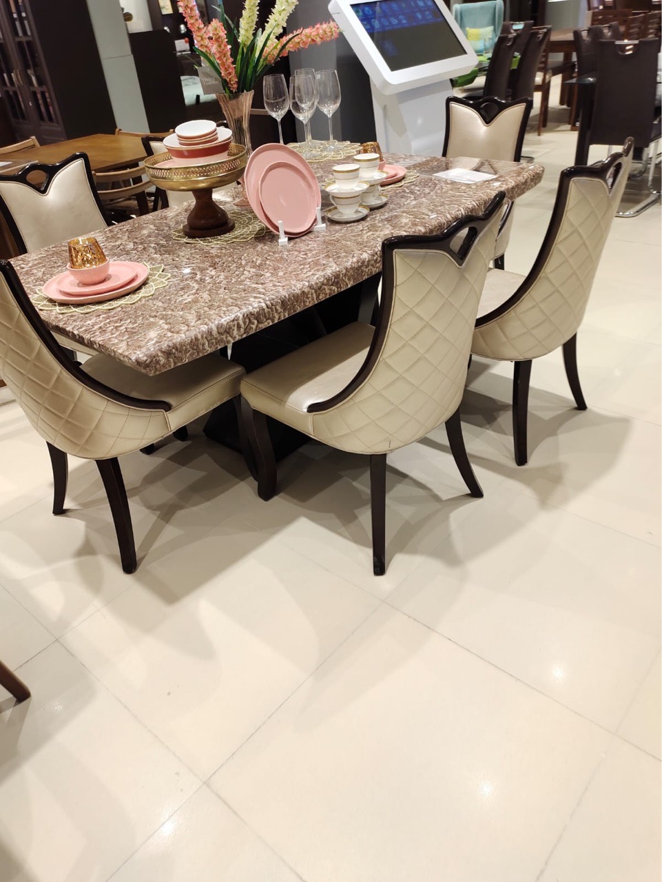 Marble Dining Table Set view 2