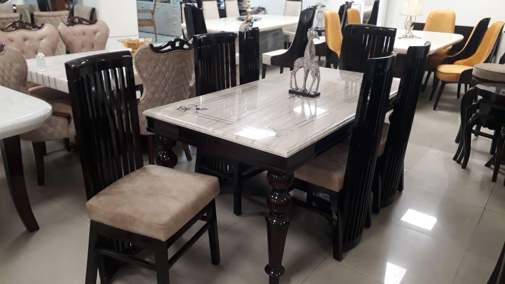 Marble Top Dining Table Set view 2