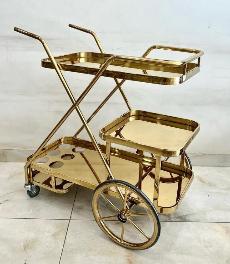 Golden Serving Trolley view 2