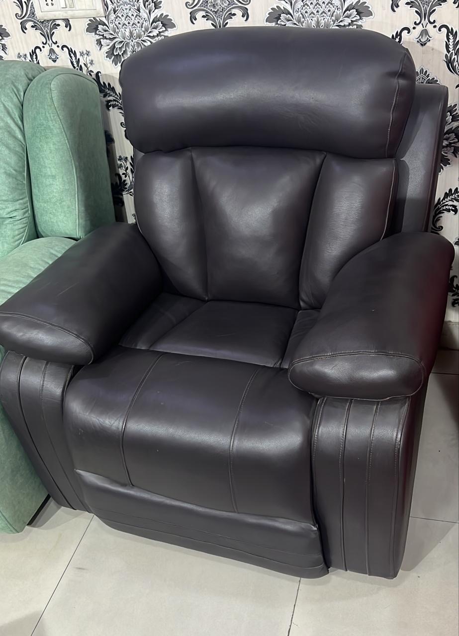 Black Leather Recliner view 2