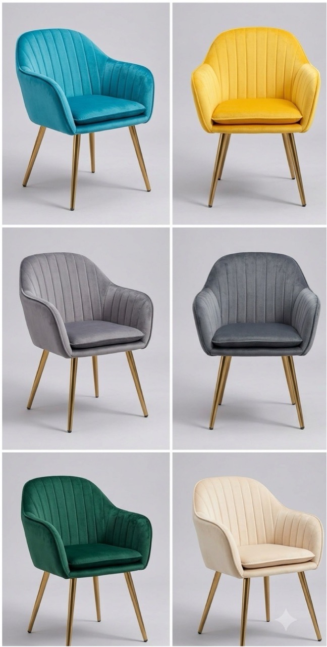 Gray Velvet Lounge Chair view 7