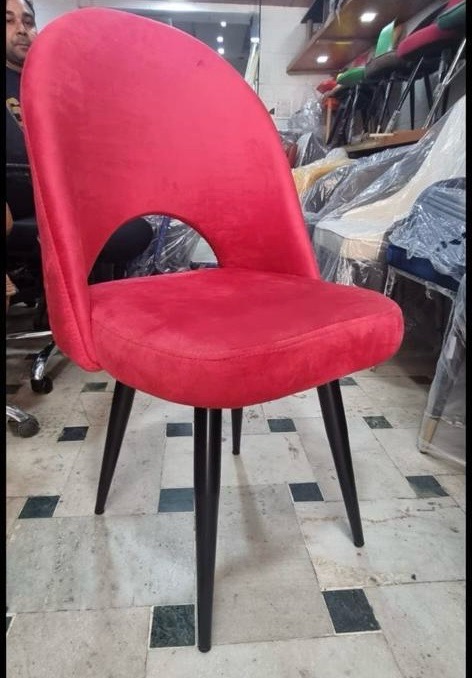 Red Velvet Dining Chair view 2