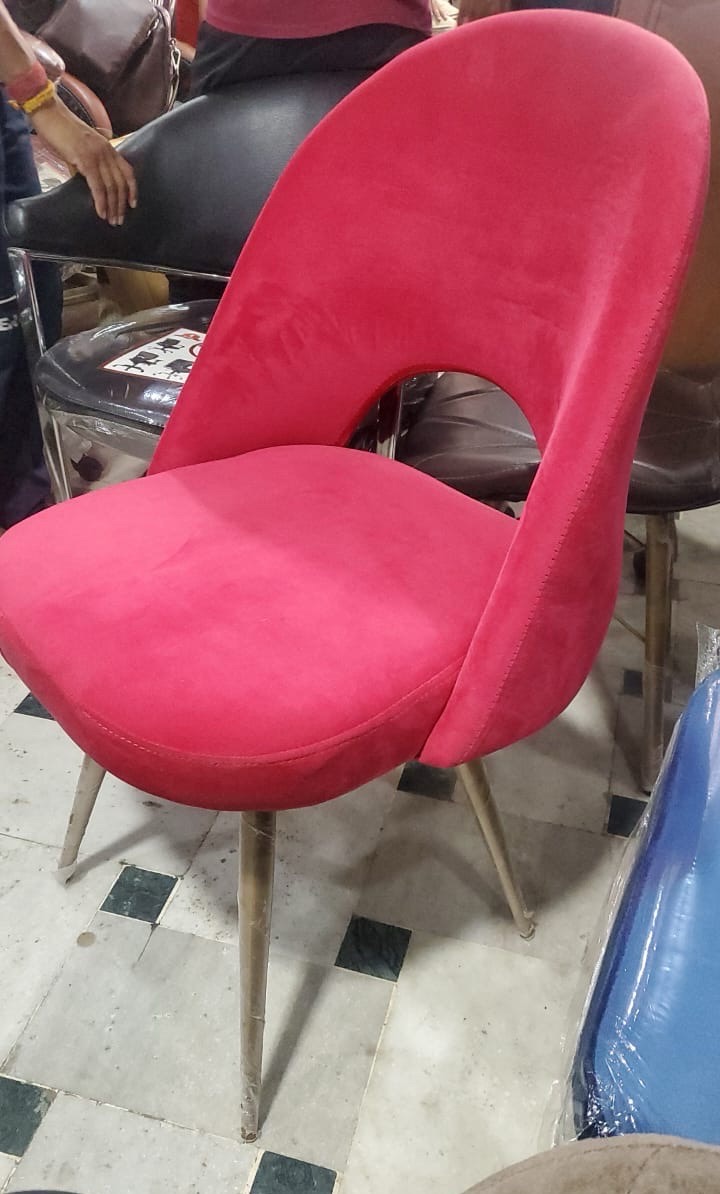 Red Velvet Dining Chair view 3