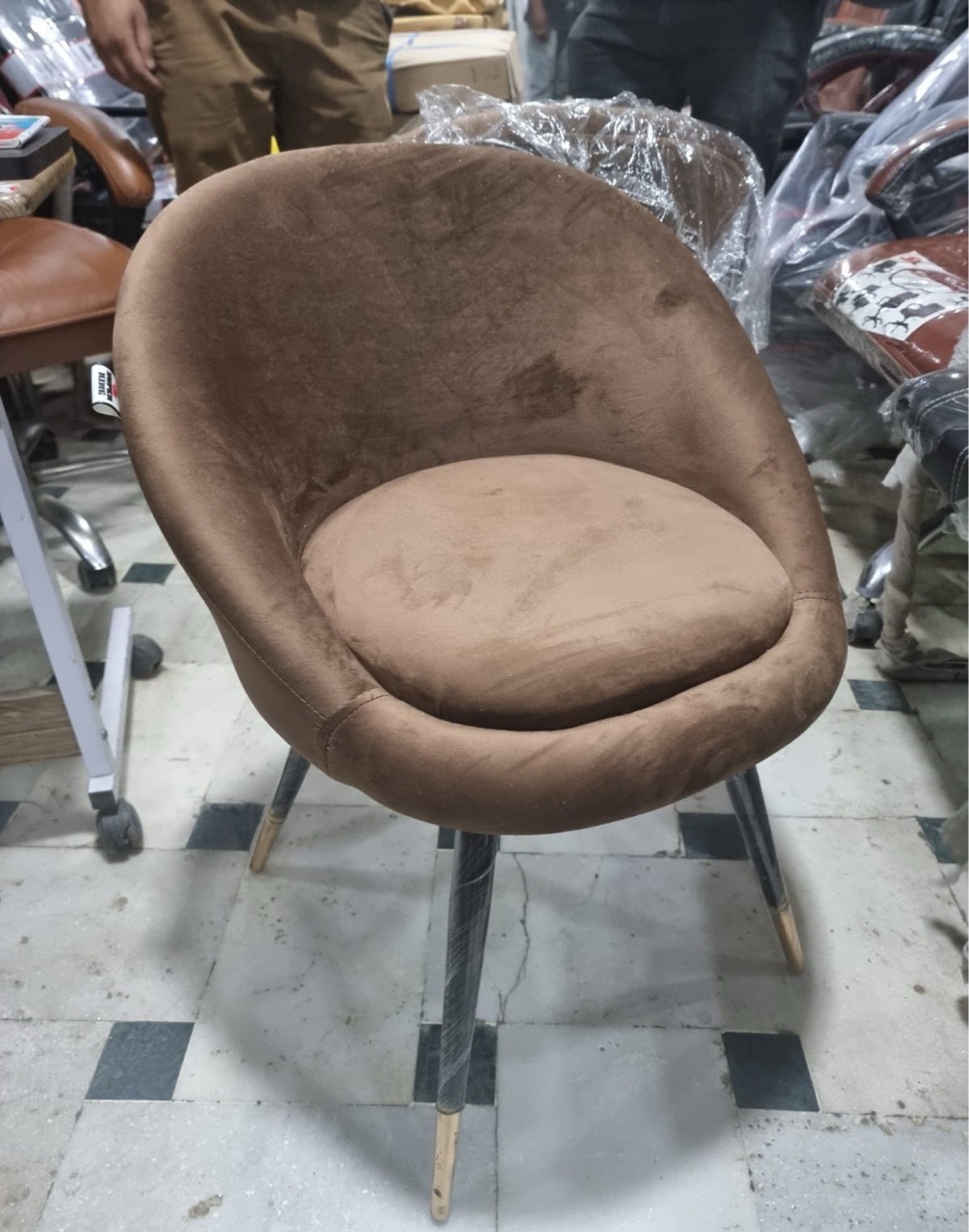 Orange Quilted Chair view 3