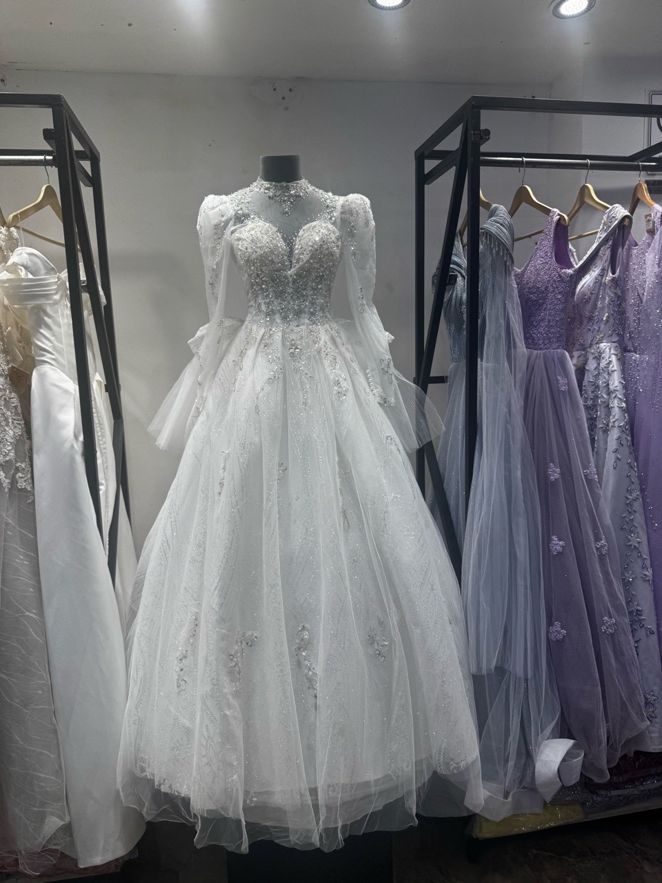 Embellished White Gown view 2