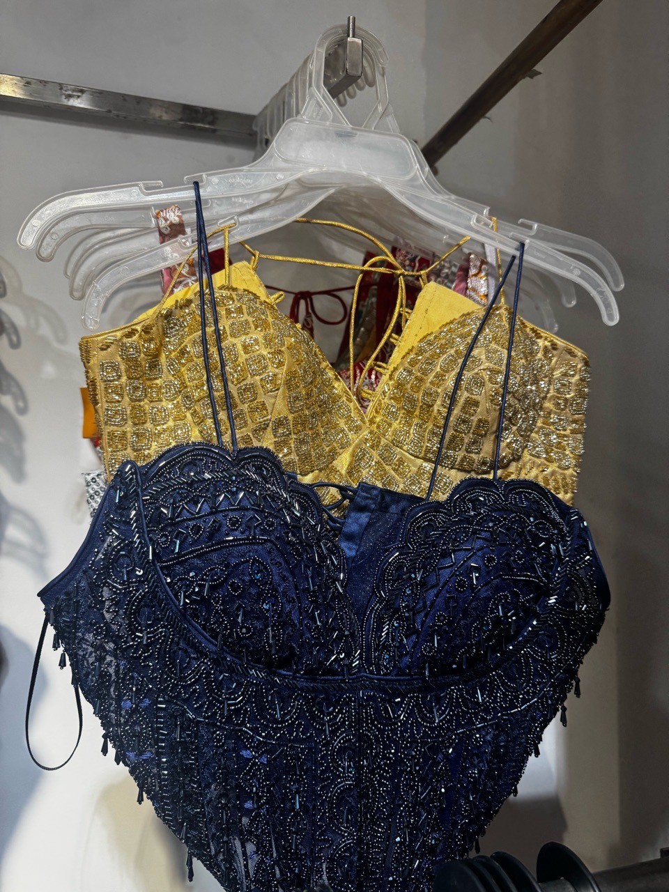 Navy Blue Embellished Gown view 2