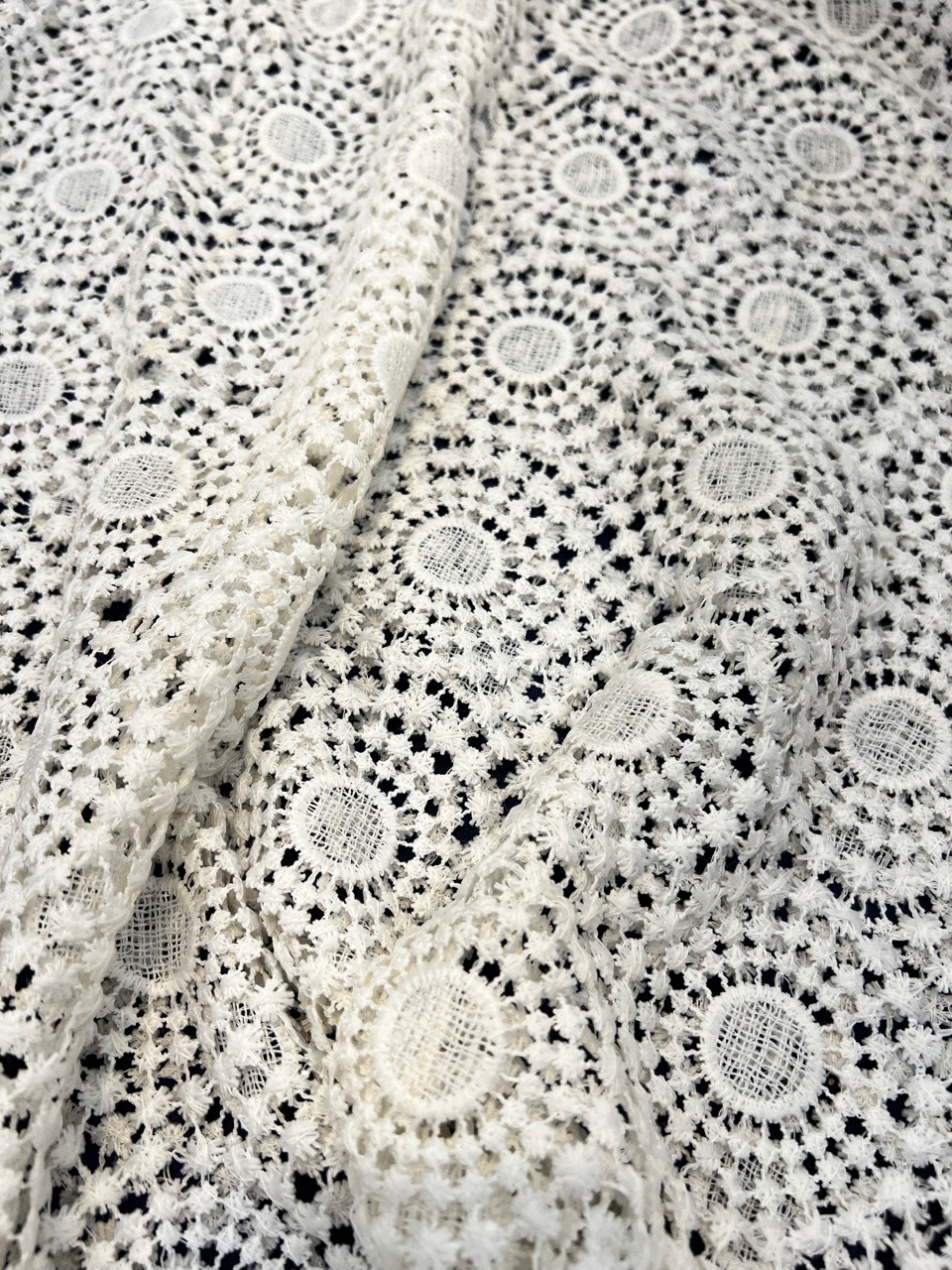 White Crochet Lace Fabric