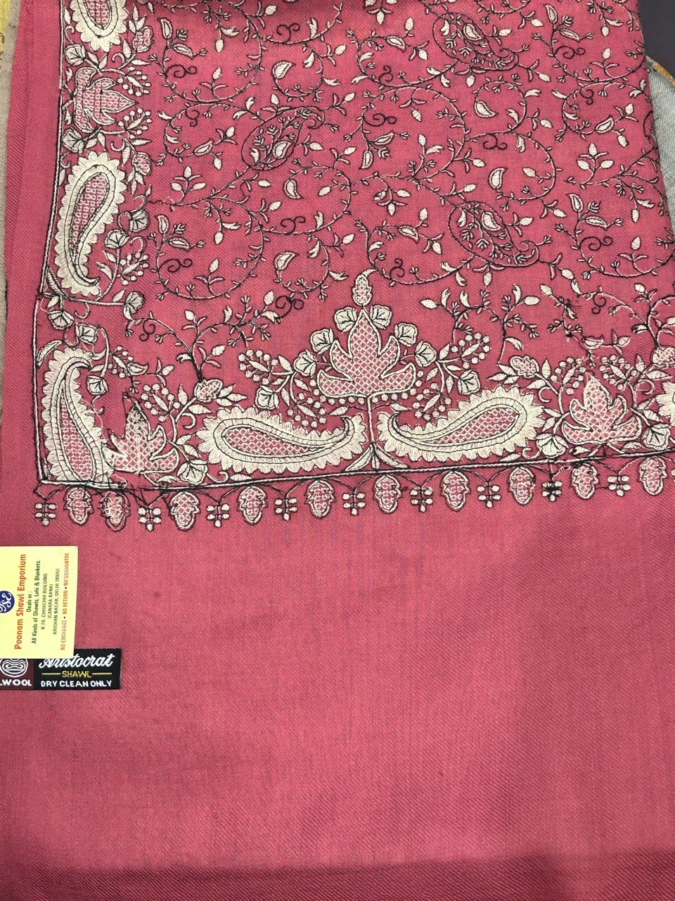Embroidered Wool Shawl