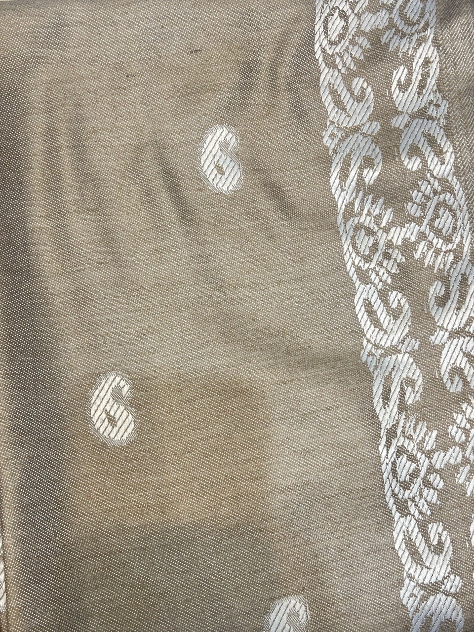 Beige Floral Pashmina Shawl
