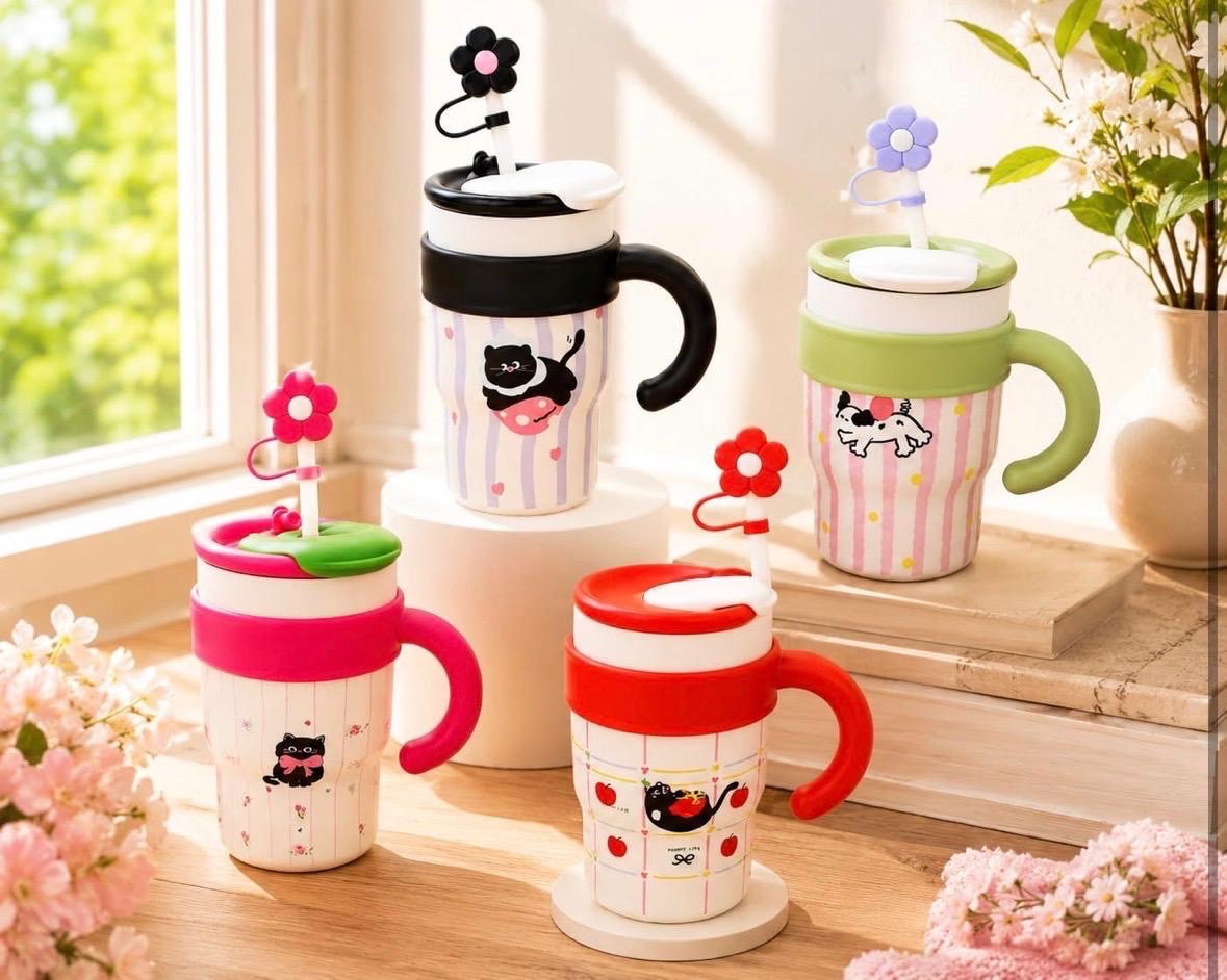 Colorful Cartoon Travel Mug Set view 2