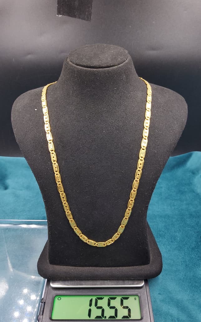 Gold Box Chain Necklace