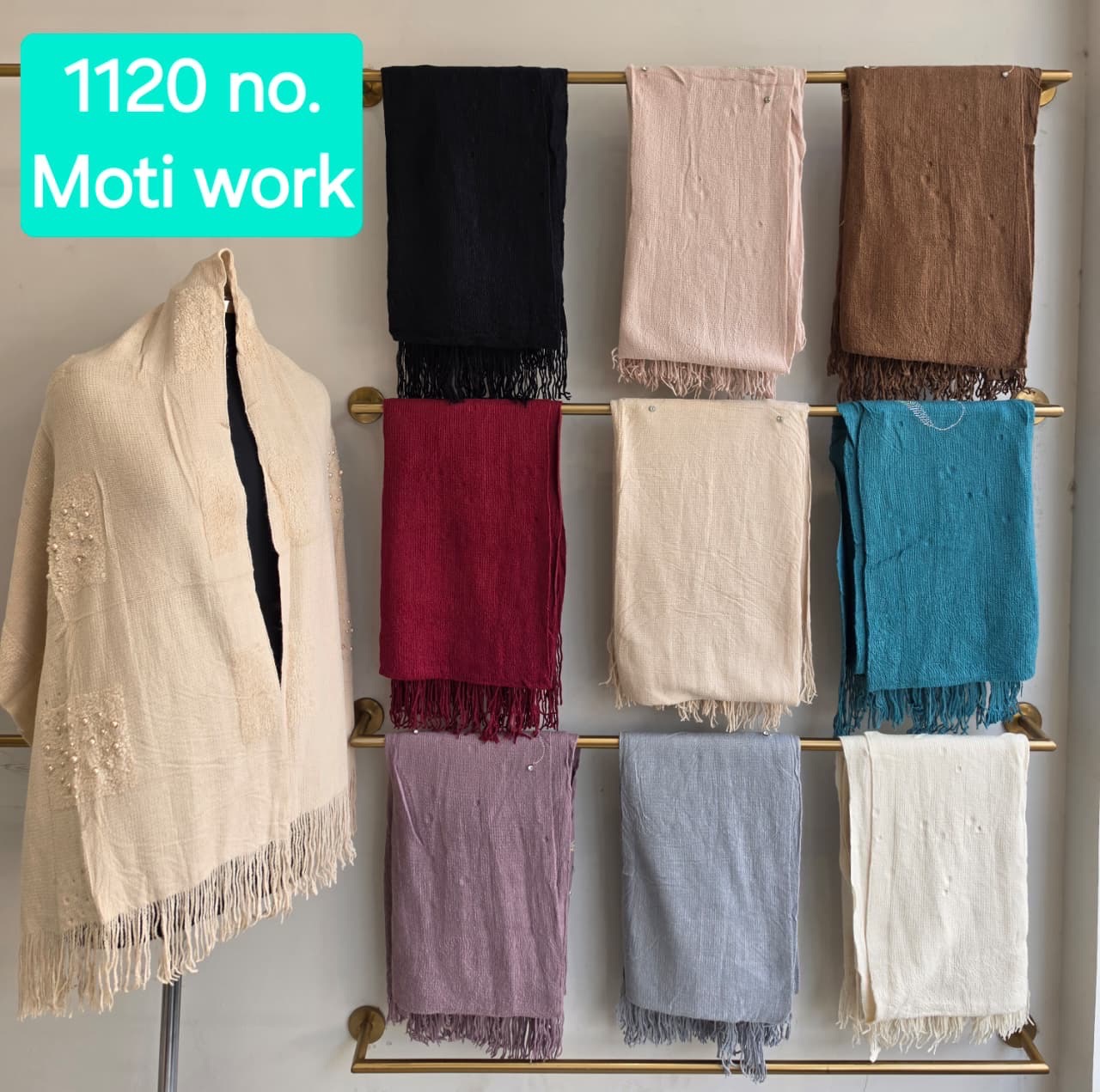 Moti Work Wool Shawl view 2