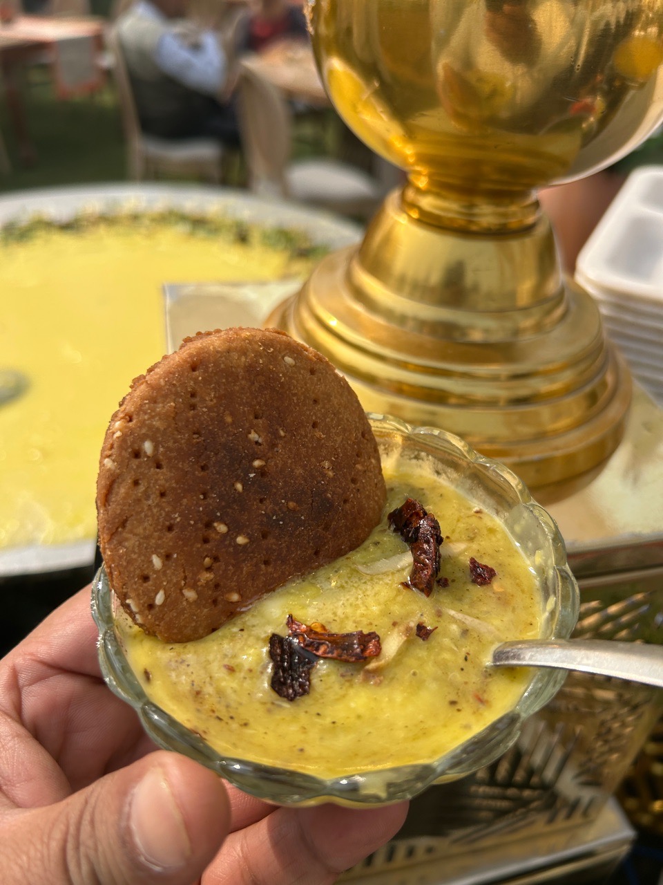 Traditional Indian Dessert with Crispy Biscuit