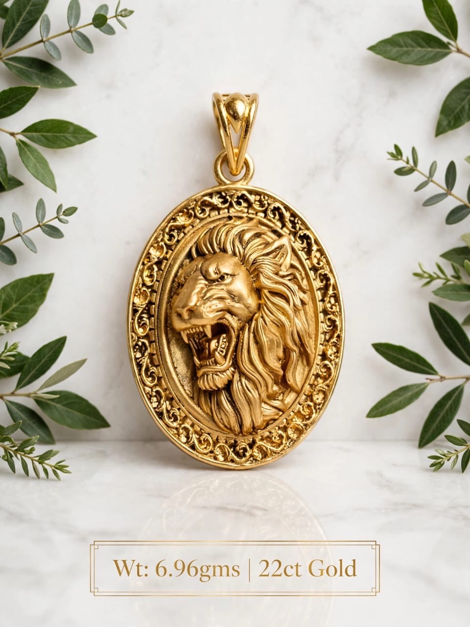 Lion Pendant 22ct Gold view 5