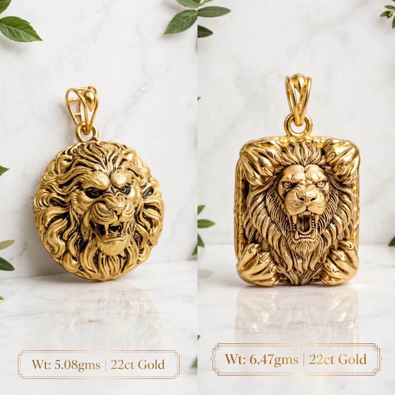Lion Pendant 22ct Gold view 4