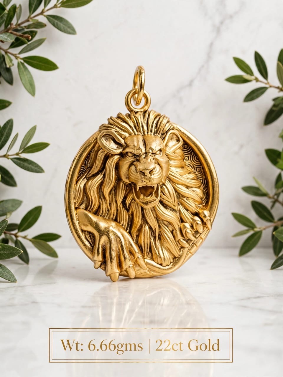 Lion Pendant 22ct Gold view 9