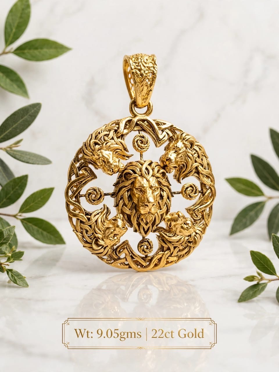 Lion Pendant 22ct Gold view 7