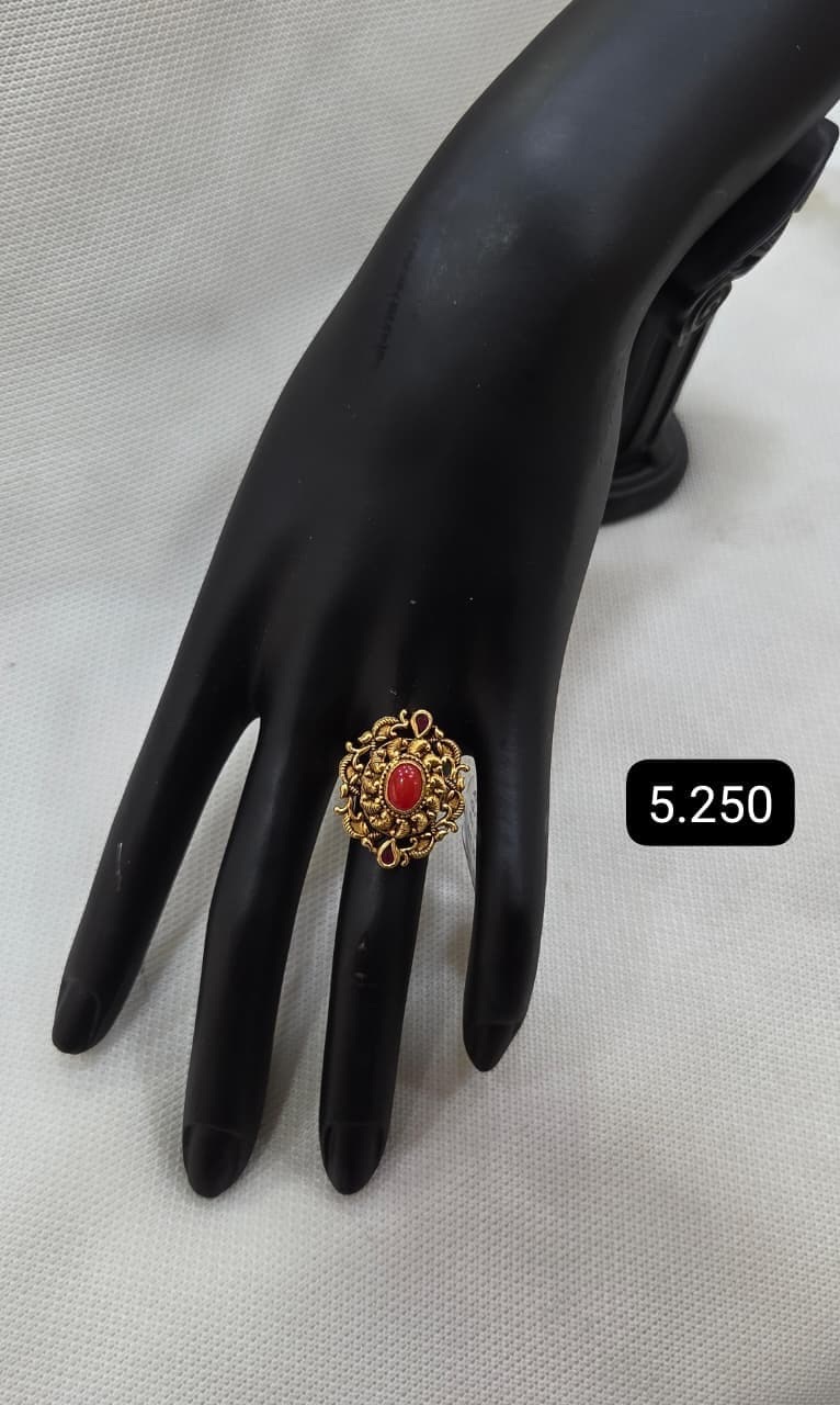 Gold Ring with Green Stone view 4
