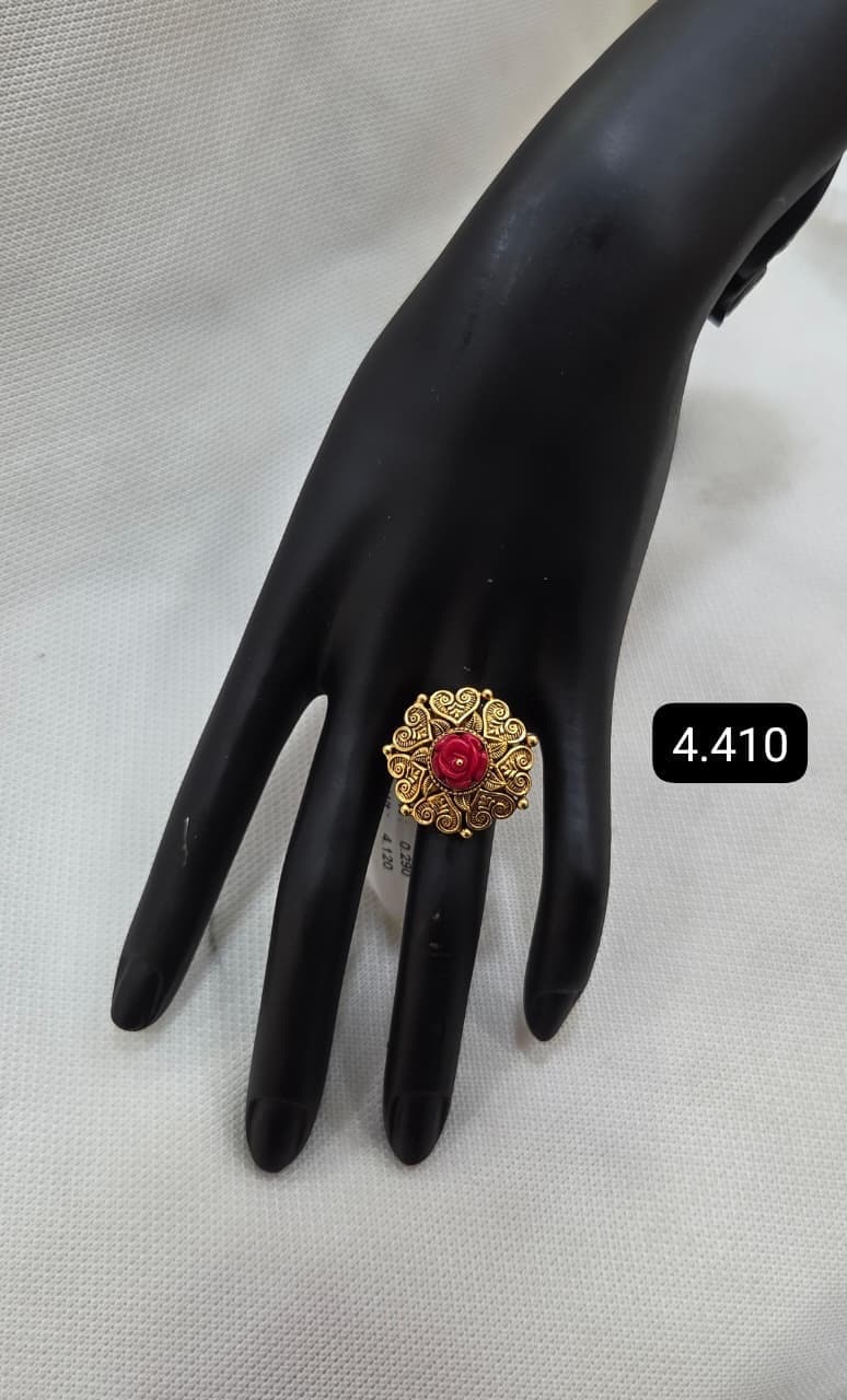 Gold Ring with Green Stone view 2