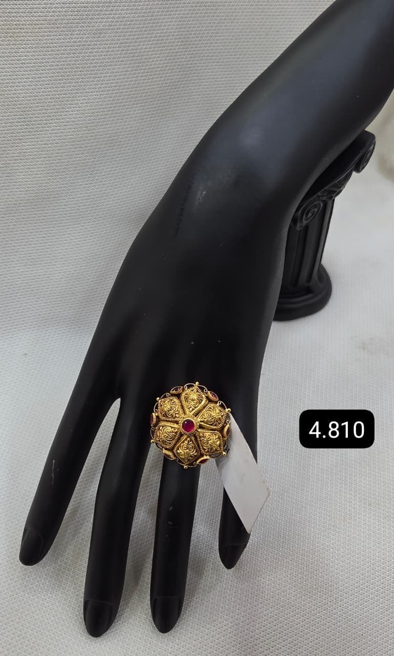 Gold Ring with Green Stone view 8