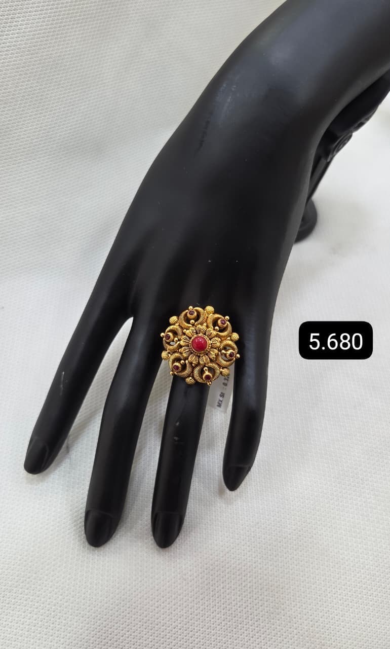 Gold Ring with Green Stone view 7