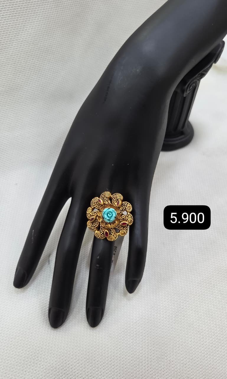 Gold Ring with Green Stone view 6