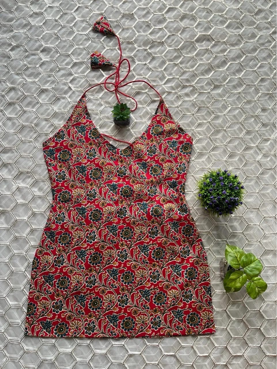 Floral Halter Neck Kurti view 6