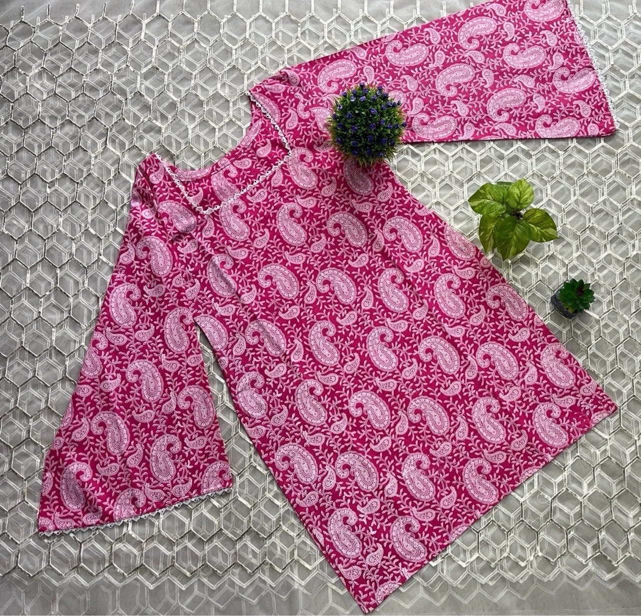 Floral Tie-up bell sleeves Kurti view 6