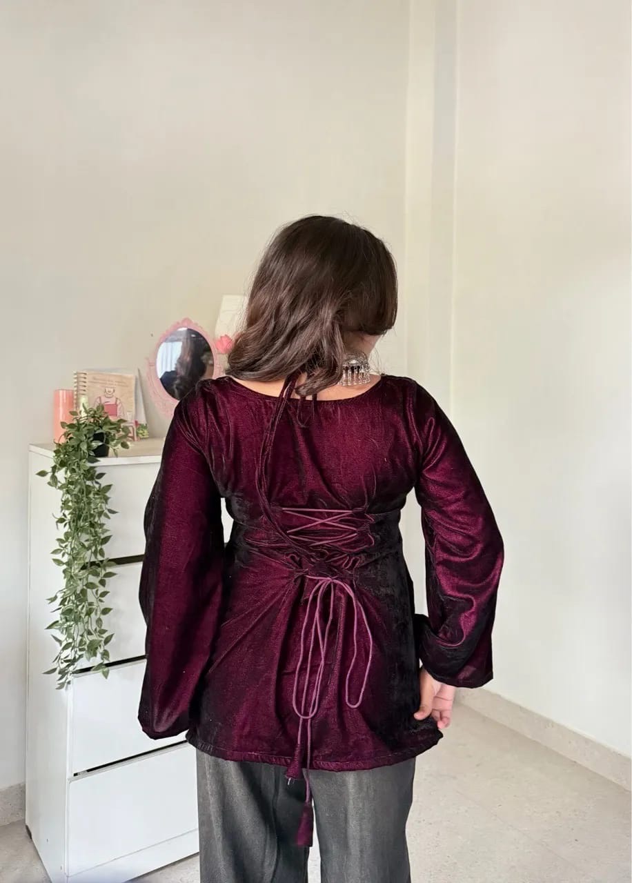 Velvet Halter Neck Kurti view 9