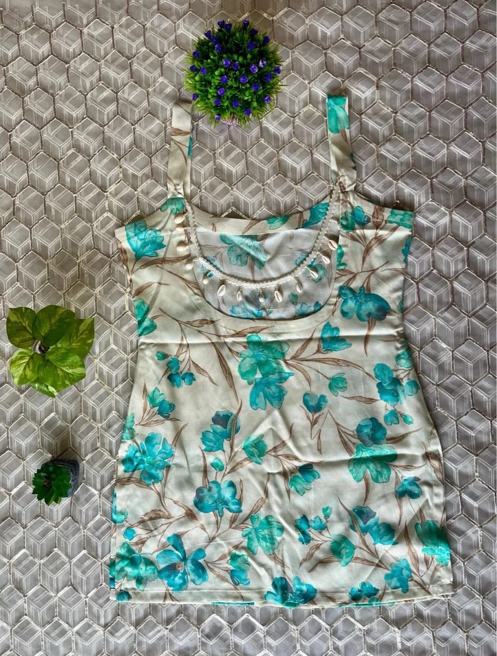 Floral Tassel Kurti view 5