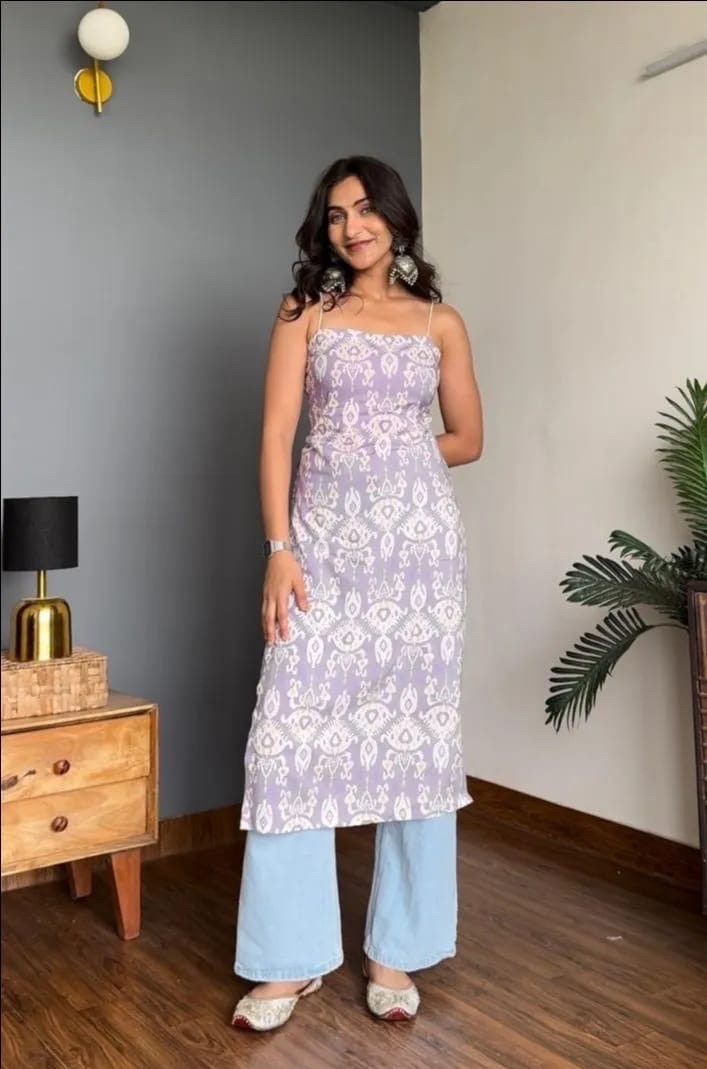Noodle Strap Printed Kurti view 5