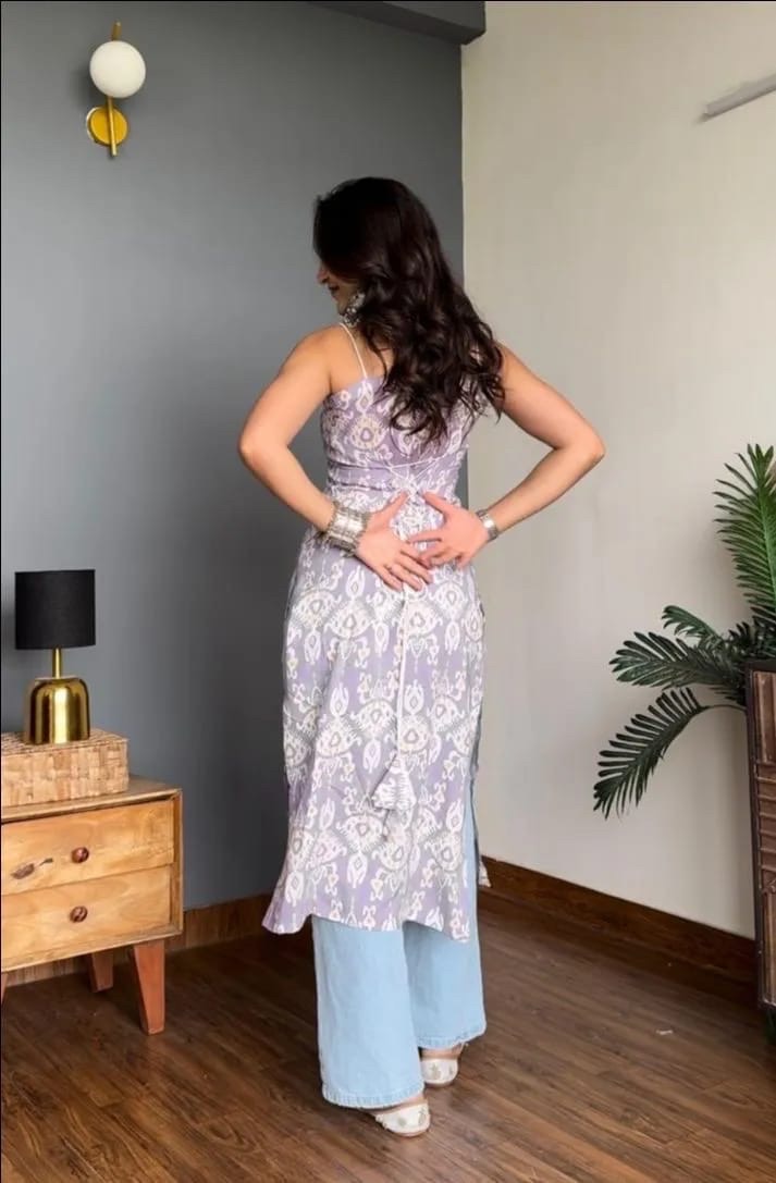 Noodle Strap Printed Kurti view 6