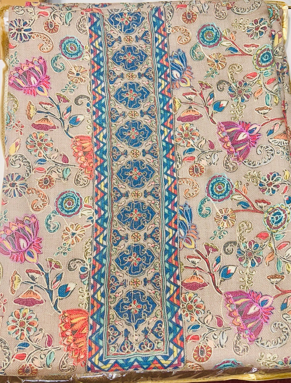 Embroidered Wool Shawl view 2