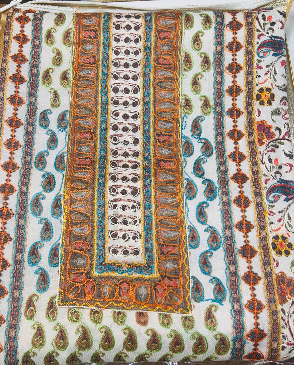 Embroidered Wool Shawl view 2